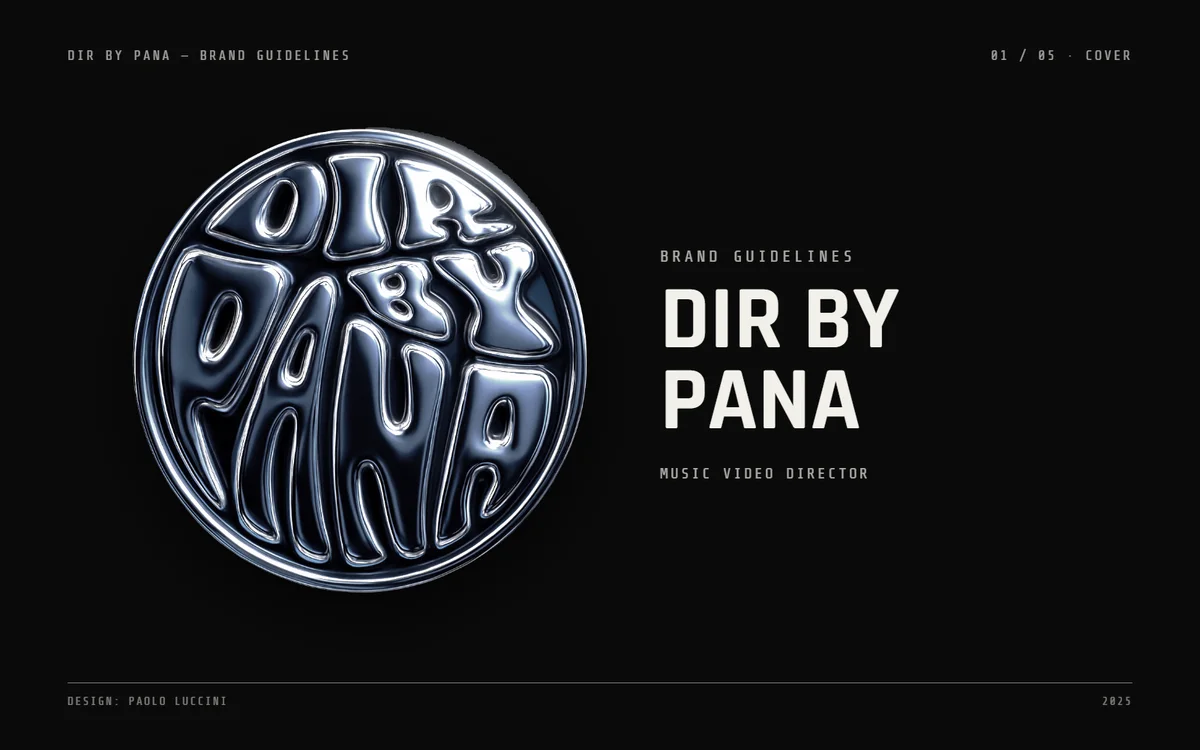 DIR BY PANA – Logo & brand guidelines · Videomaker musicale | Grafica di Paolo Luccini